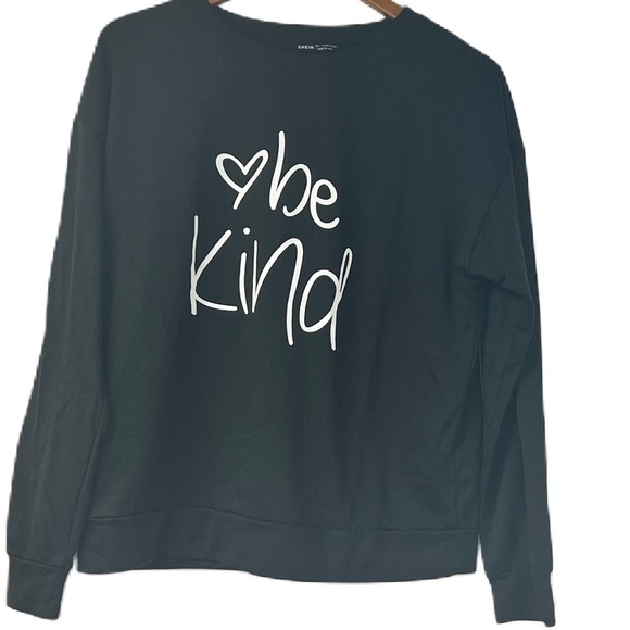 Women’s black be kind lightweight crewneck sweatshirt size large - Picture 2 of 6